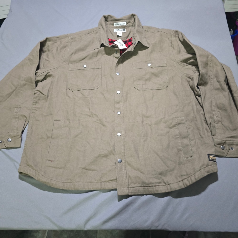 Duluth Trading Co Fire Hose Shirt Jacket Mens 3XL Brown Flannel Lined  Outdoor
